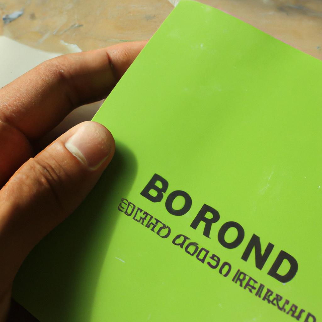 Person holding green bond document